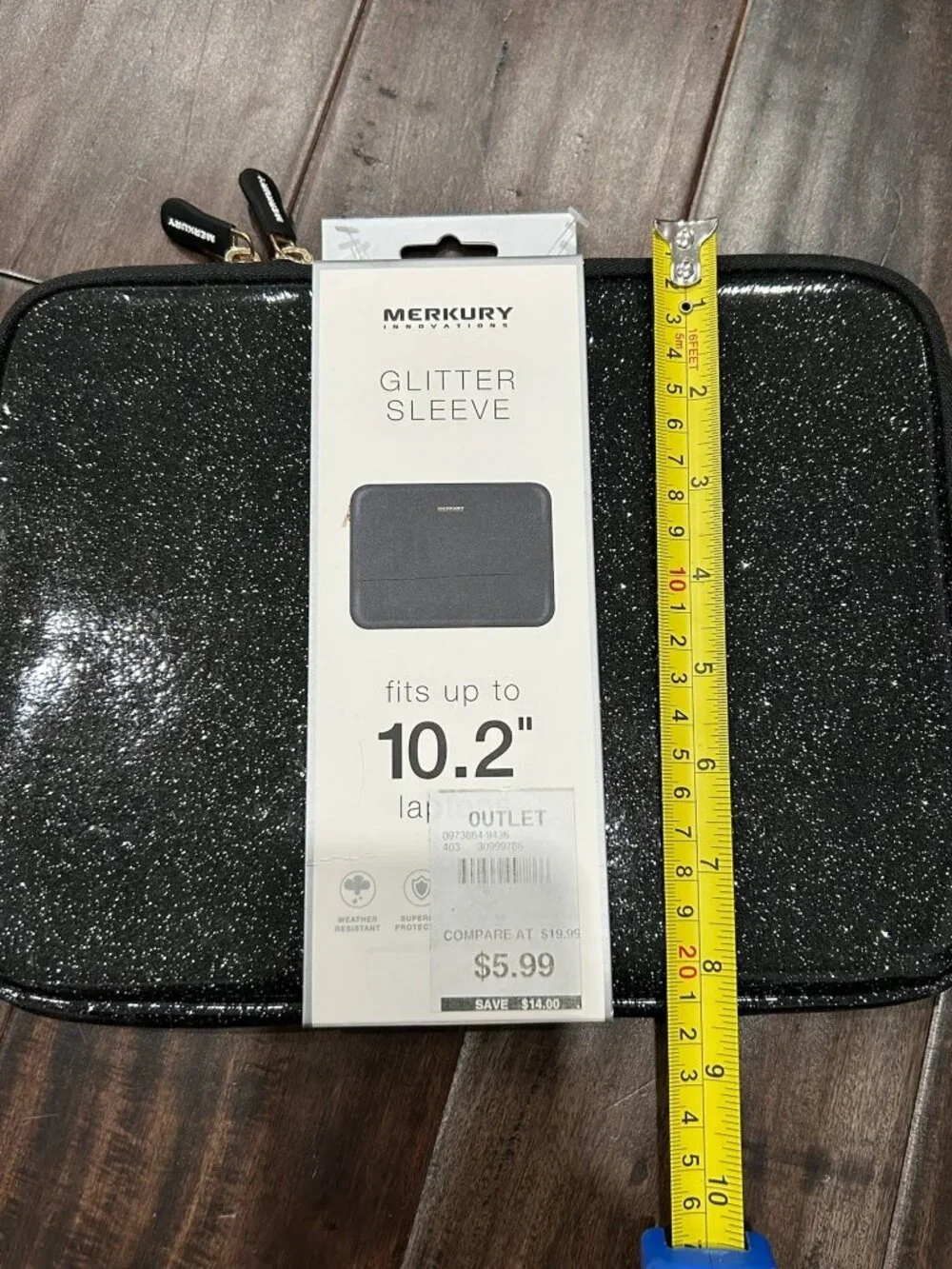 Merkury Innovations Glitter Laptop Sleeve 10.2